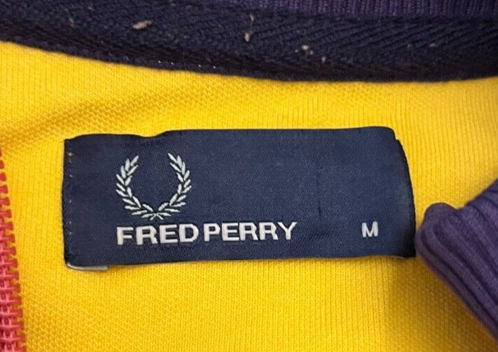 Vintage Fred Perry Track Jacket Full Zip Cotton Blend Streetwear Men Size M