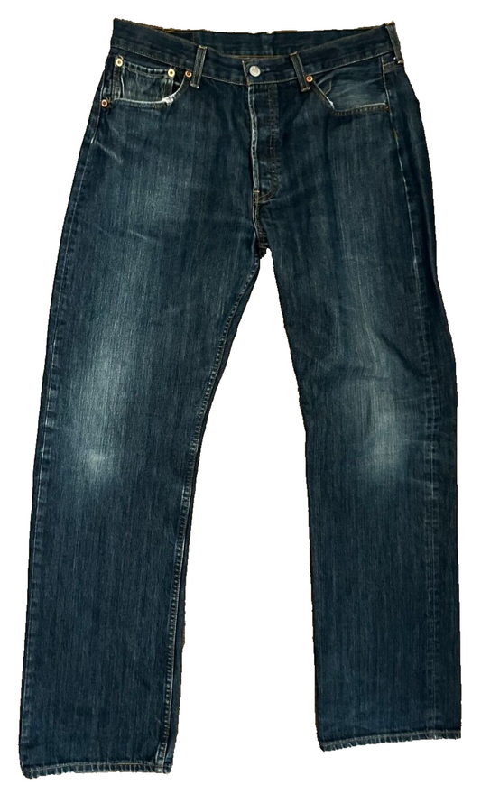 Levis 501 Blue Jeans Mens 34x34 Regular Fit Straight Leg Denim Made in Hungary