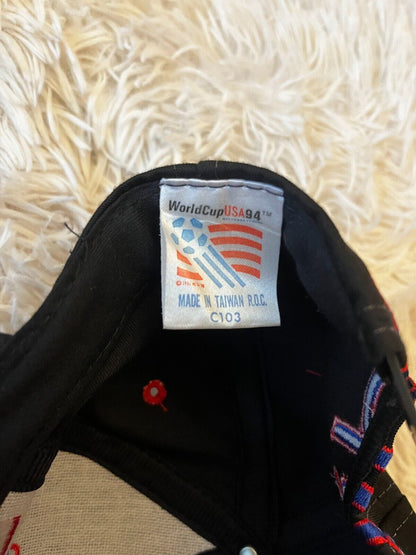Vintage FIFA World Cup 1994 Hat Cap Adidas Snapback 90's Black