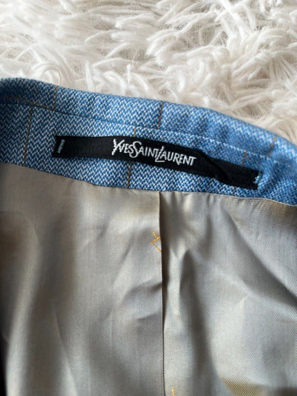 BNWT Yves Saint Laurent YSL Blazer Jacket Blue Modal Wool Blend Men Size 9B
