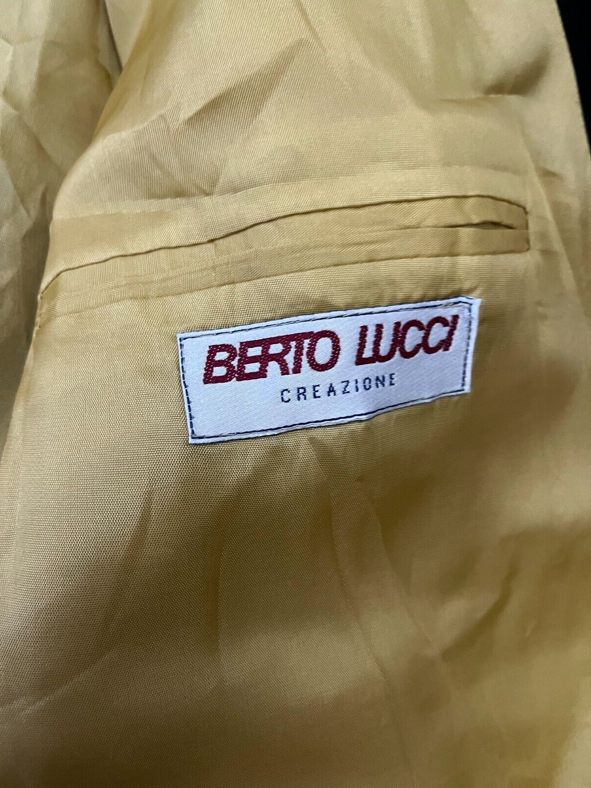 BNWT Berto Lucci Milano Black Suit Jacket Blazer Polyester Size 42
