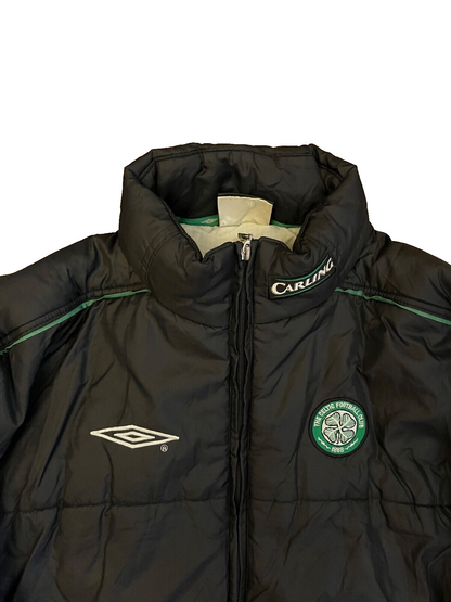 Vintage Glasgow Celtic Football Training Jacket Hooded Soccer Umbro Men Size L