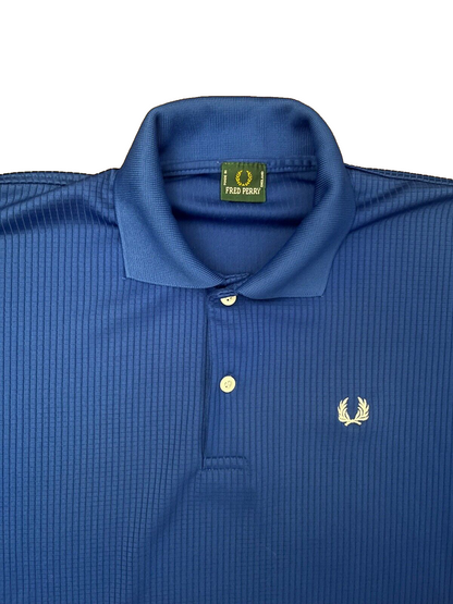 Vintage Fred Perry Polo Shirt Combed Cotton Blue Men Size CHECK MEASUREMENTS