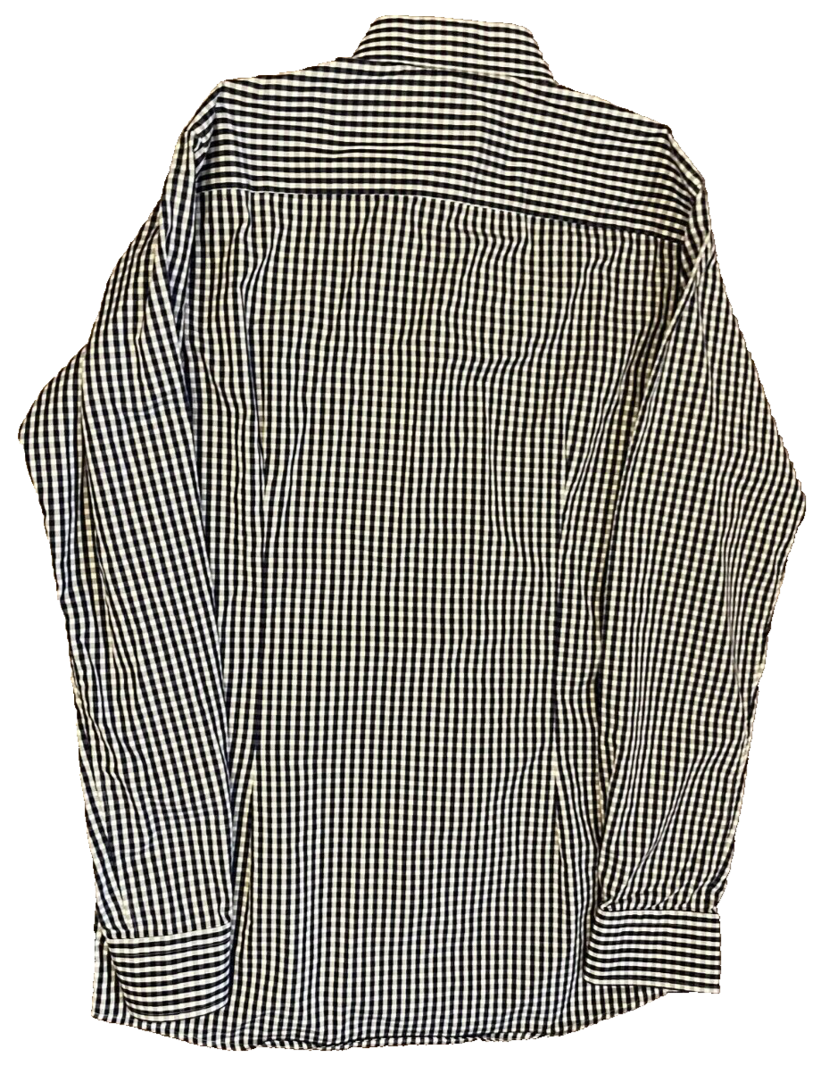 Eton Shirt Contemporary Ganghester Button Down Plaid Cotton Size Men 39 15 1/2