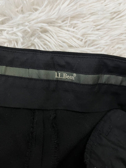 LL Bean Classic Fit 100% Wool Black Pants Trousers Mens 44W Straight Leg