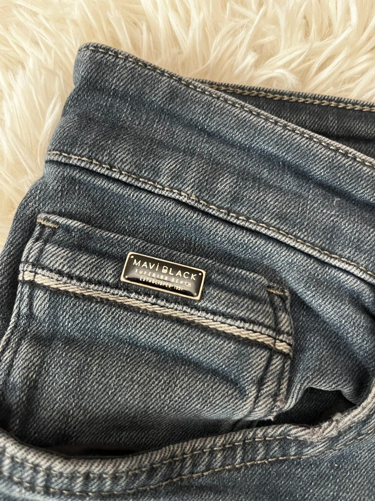 Mavi Black Jeans Blue Mens Marcus Slim Straight Leg Denim CHECK MEASURMENTS