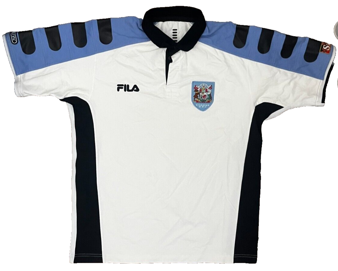 Cardiff Rugby 1999 2000 Away Shirt Jersey Fila Camiseta Trikot Mailot Size Men L