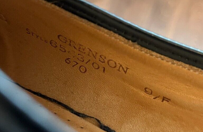 Grenson Leather Mens Shoes Loafers Slip On UK 9 F Moccasin Black