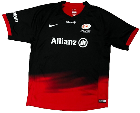 Saracens Rugby 2015 2016 Home Shirt Jersey Nike Camiseta Trikot Mailot Size YXL