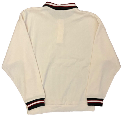 Niko And... Polo Sweater Pullover Old Money Style White Collared Men Size L