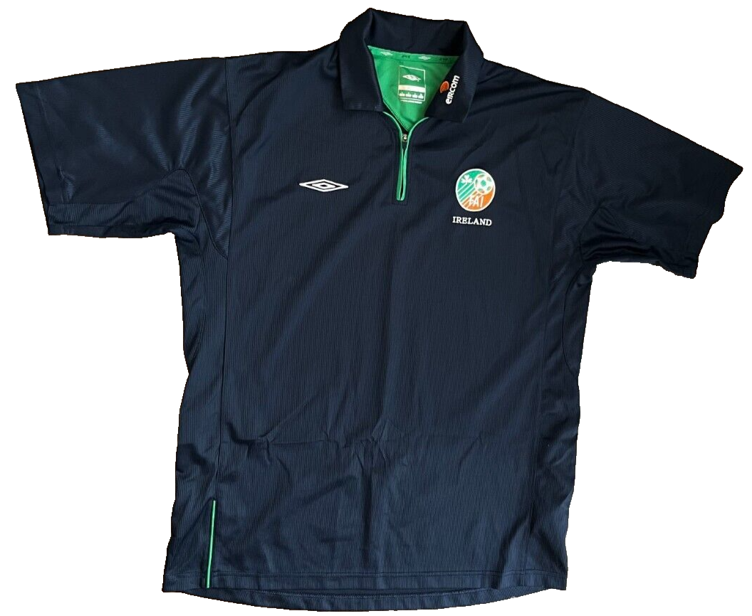 Vintage Ireland Jersey Training Polo Shirt Umbro Football Size Men L
