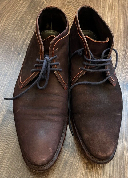 Floris Van Bommel Leather Shoes Chukka Boots Red Brown Size Men 8