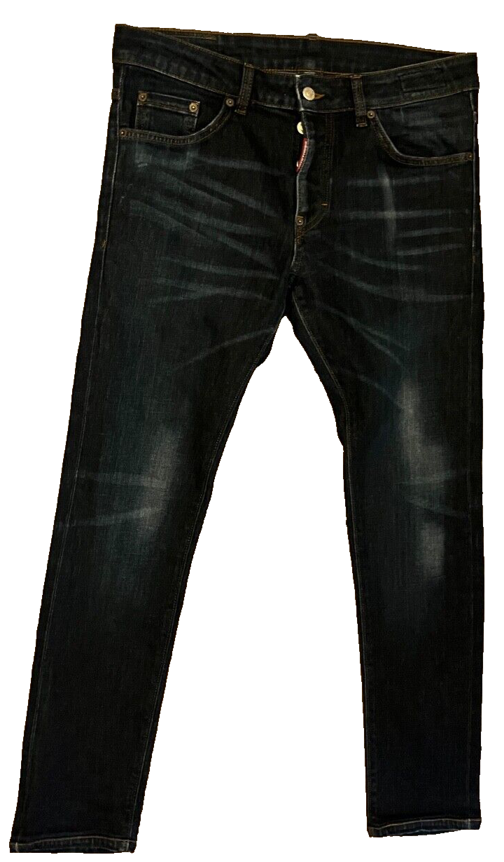Dsquared2 Dark Blue Jeans Men Size 48 Regular Fit Straight Leg Denim
