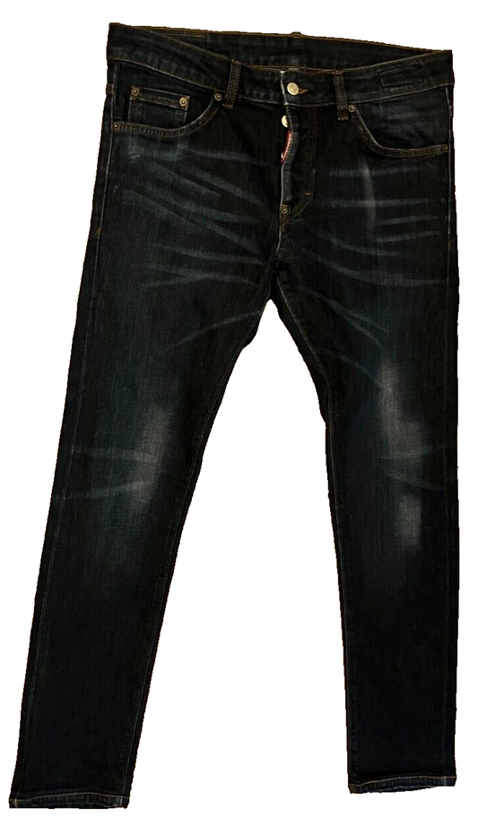 Dsquared2 Dark Blue Jeans Men Size 48 Regular Fit Straight Leg Denim