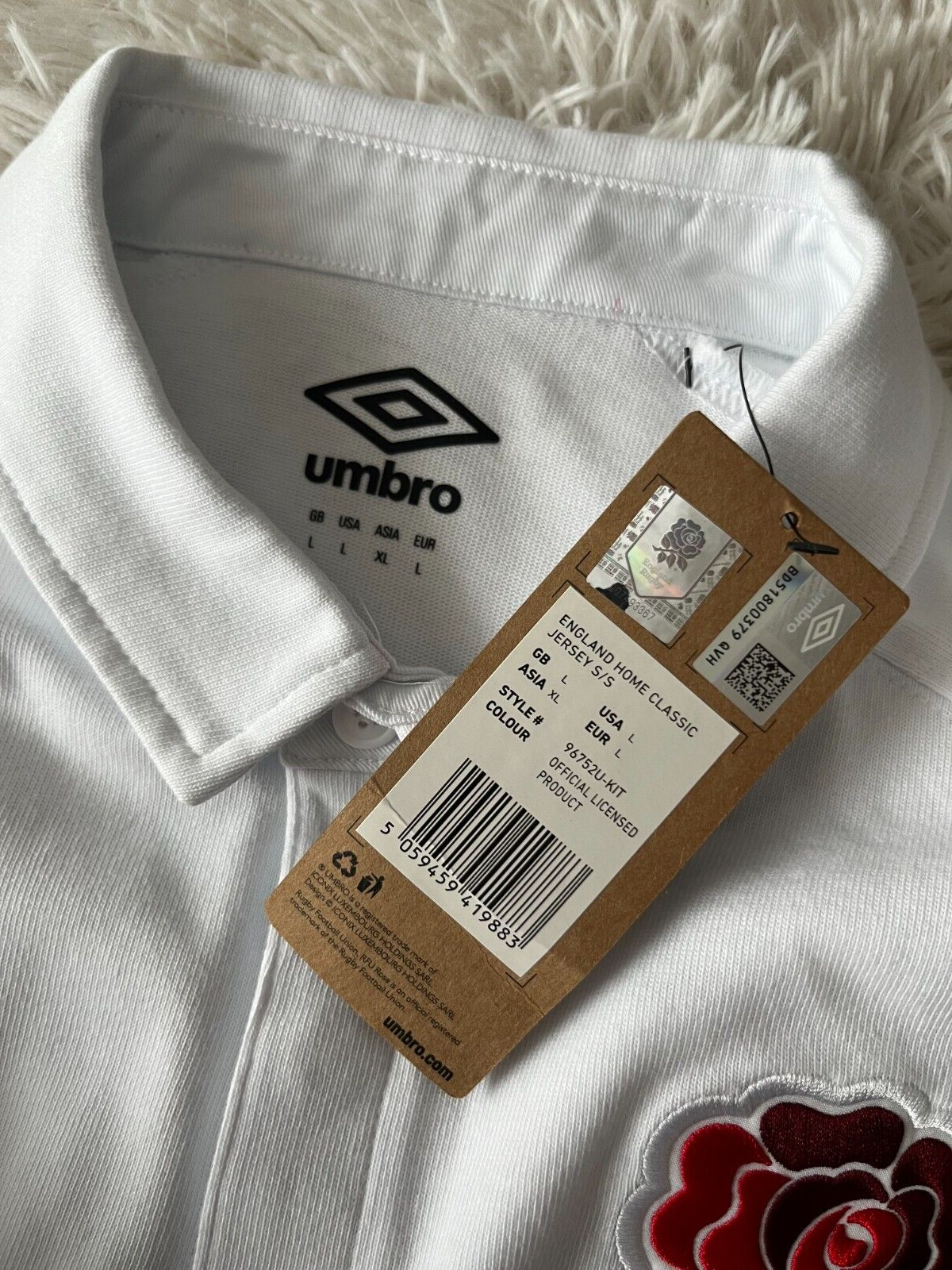 England Rugby 2022 2023 Home Shirt Jersey Umbro Camiseta Trikot Mailot Size L