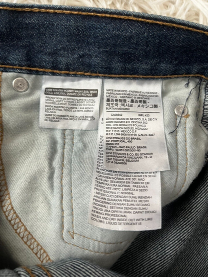 Levis 505 Blue Jeans Mens 33x32 Regular Fit Straight Leg Denim Red Tag
