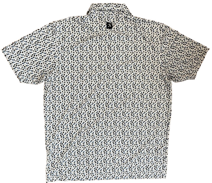 FootJoy FJ Polo Shirt Mens 2XL Floral Flower Print Performance Golf Short Sleeve