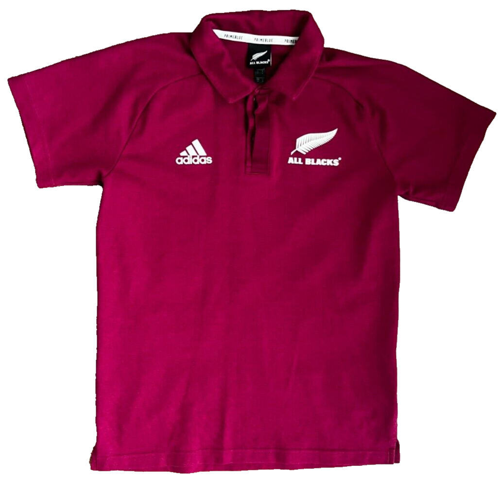 New Zealand Rugby All Blacks Polo Shirt Jersey Adidas Primeblue Size Men S Pink