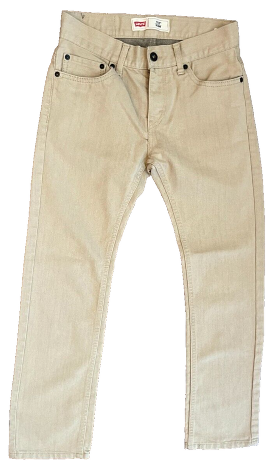 Levis 511 Beige Jeans Mens 27x27 Slim Fit Straight Leg Denim Red Tab