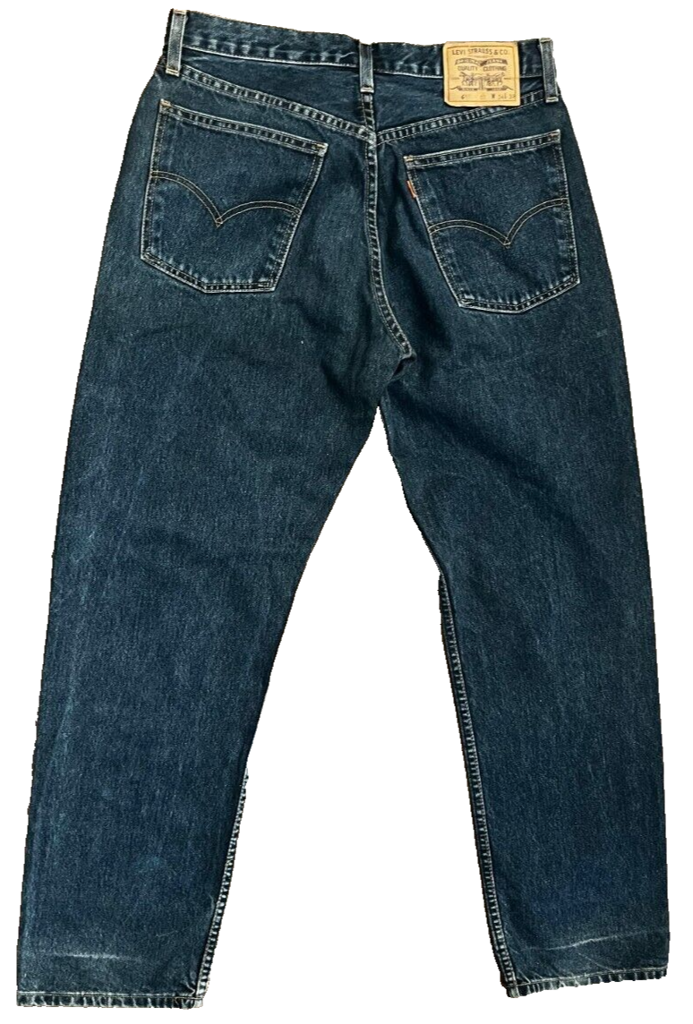 Vintage Levis 618 Blue Jeans Men 34x32 Straight Fit Denim Button Fly Orange Tab