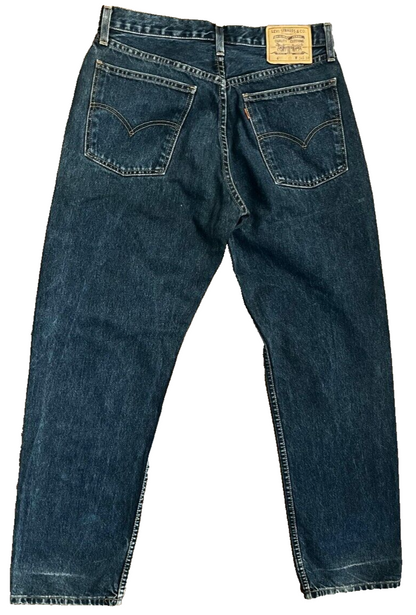 Vintage Levis 618 Blue Jeans Men 34x32 Straight Fit Denim Button Fly Orange Tab