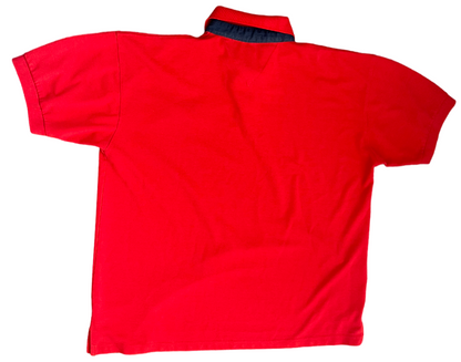 Vintage Tommy Hilfiger Polo Shirt Red Cotton Made in USA Size Men XXL