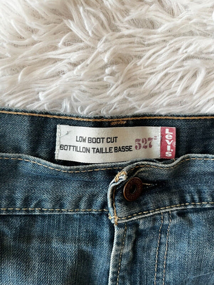 Levis 527 Blue Jeans Mens 36x30 Regular Fit Low Boot Cut Denim Red Tab