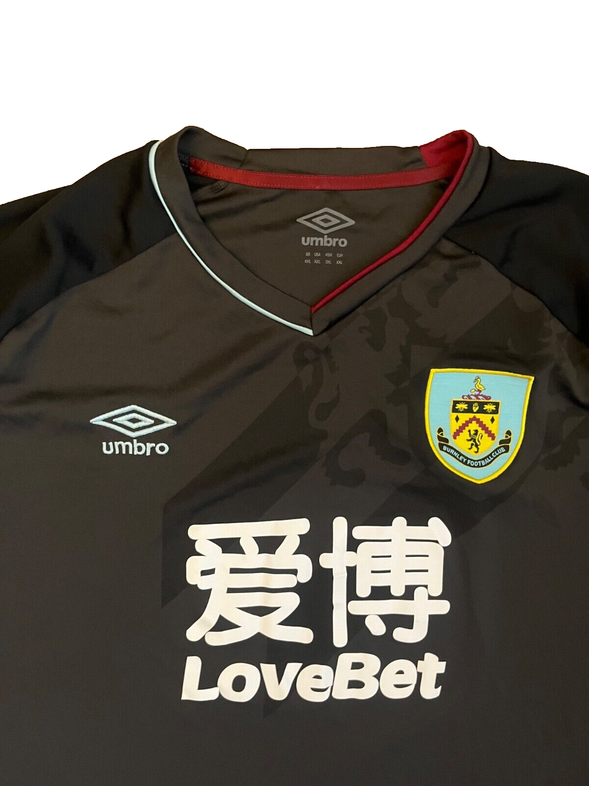 Burnley Jersey 2020 2021 Away Shirt Umbro Football Size Men XXL
