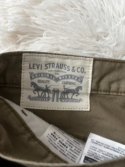 Levis Brown Beige Pants Mens 32x32 Regular Fit Straight Chino White Blank Tag