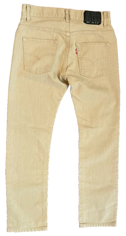 Levis 511 Beige Jeans Mens 27x27 Slim Fit Straight Leg Denim Red Tab