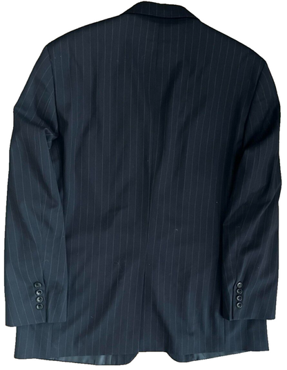 BNWT Nautica Wool Blazer Jacket Sport Coat Two Button Men Size 42R Black Striped