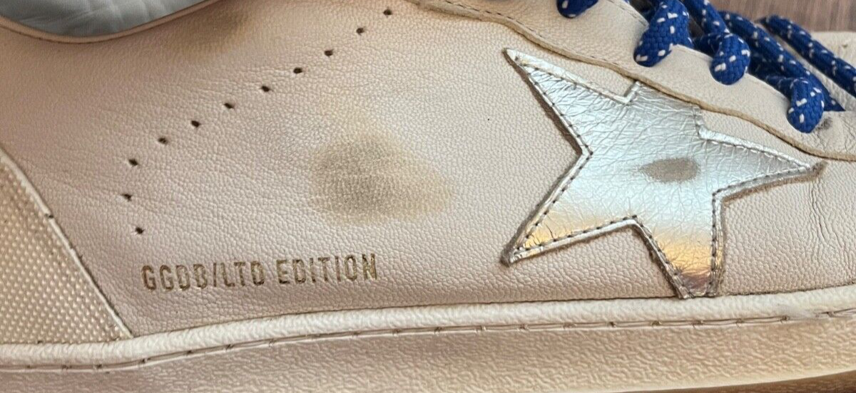 Limited Golden Goose Ballstar Sneakers Shoes Leather White Silver Size Men 45