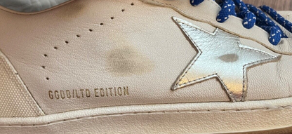 Limited Golden Goose Ballstar Sneakers Shoes Leather White Silver Size Men 45