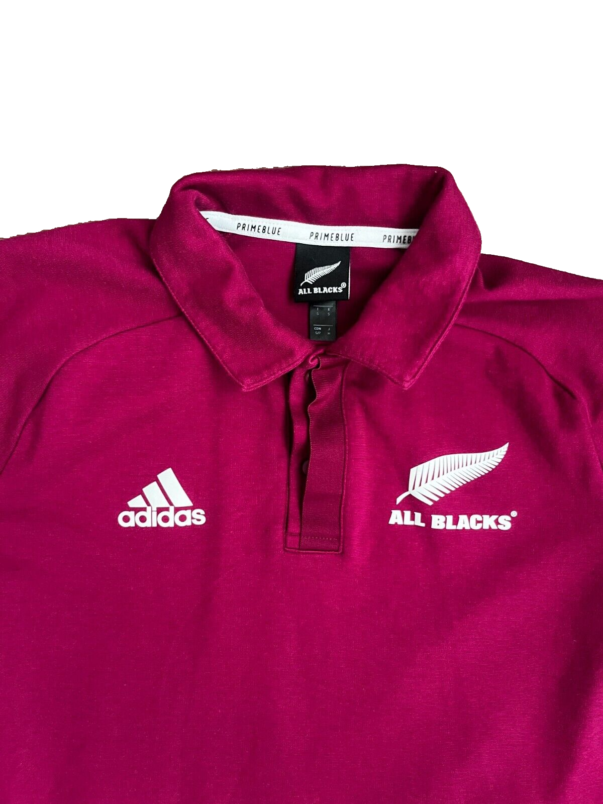 New Zealand Rugby All Blacks Polo Shirt Jersey Adidas Primeblue Size Men S Pink
