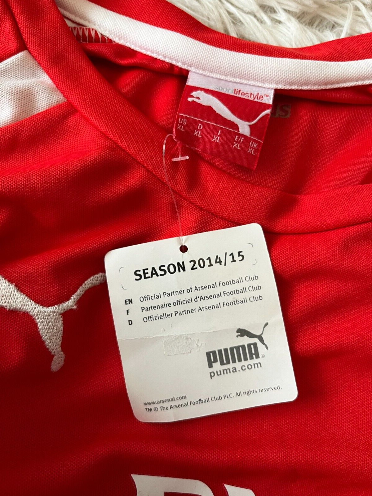 BNWT Arsenal 2014 2015 Home Shirt Jersey Puma Camiseta Size Men XL