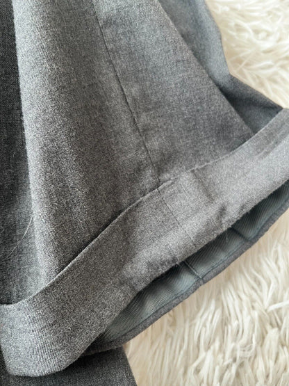 Brioni Dress Suit Pants Gray Trousers Delta Wool Men Size 49R Straight Leg Hem