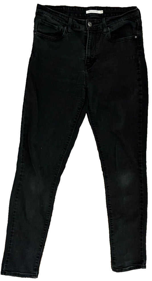 Levis 721 Black Jeans Womens 29x30 High Rise Skinny Fit Denim Pants Black Tab