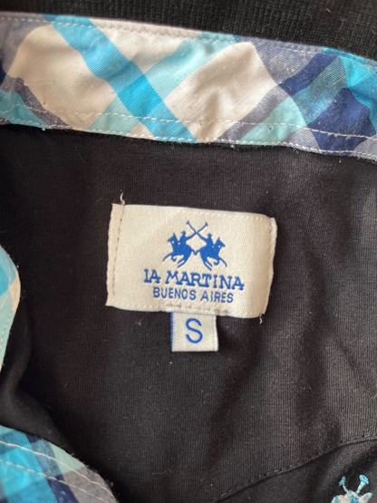 La Martina Buenos Aires Polo Shirt Short Sleeve Cotton Black Size Men S