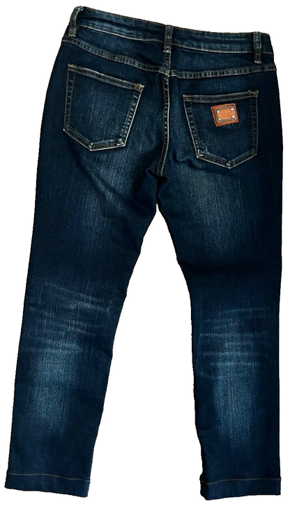 Dolce Gabbana Blue Women Jeans Size 42 Pretty Straight Leg Denim Made in Italy
