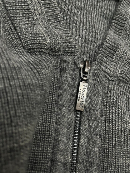 Moncrief London Men Sweatshirt Wool Mix Sweater Full Zip Jacket Size L