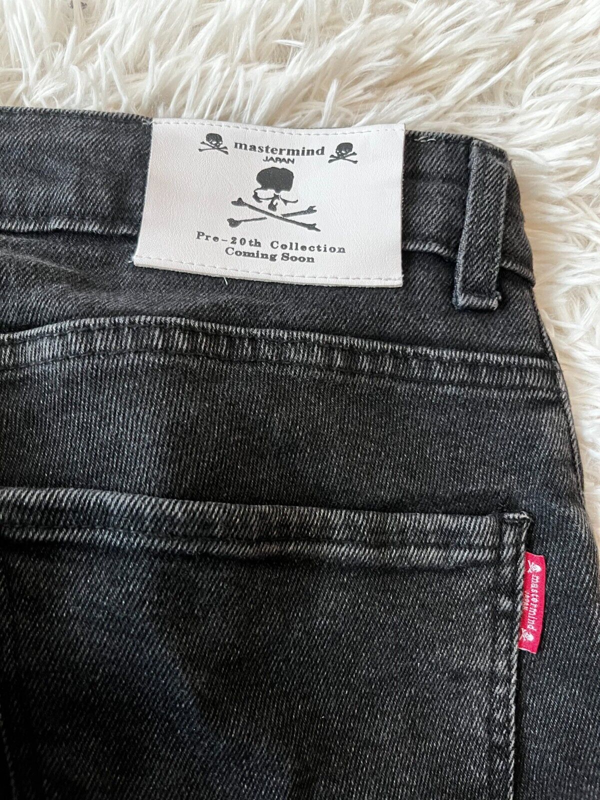 Rare Mastermind Japan Black Jeans Men 40x32 Skinny Fit Distressed Denim