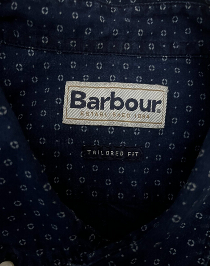 Barbour Tailored Fit Button Up Shirt Cotton Men Size M