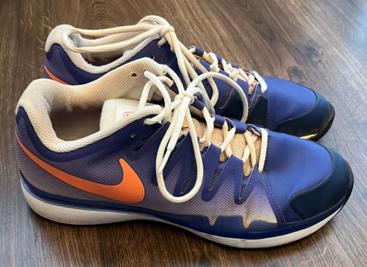 Nike Air Zoom Vapor 9.5 Tour Tennis Shoes Blue Orange Federer Size Men 42.5