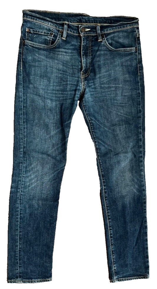 Levis 511 Blue Jeans Mens 34x32 Slim Fit Straight Leg Denim Red Blank Tab