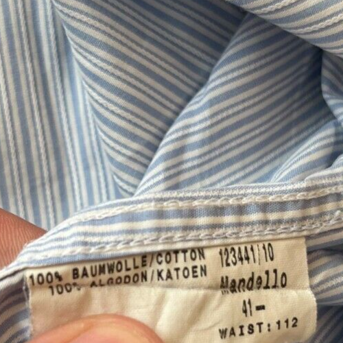 Joop! Button Up Shirt Striped White Light Blue Cotton Men Size 41 / 16