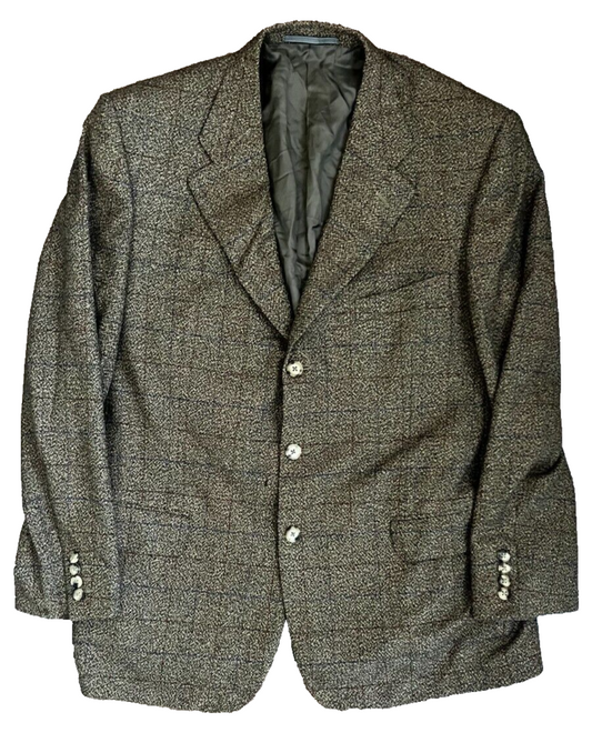 Ermenegildo Zegna Brown Green Suit Jacket Blazer 100% Pure Cashmere Tailored