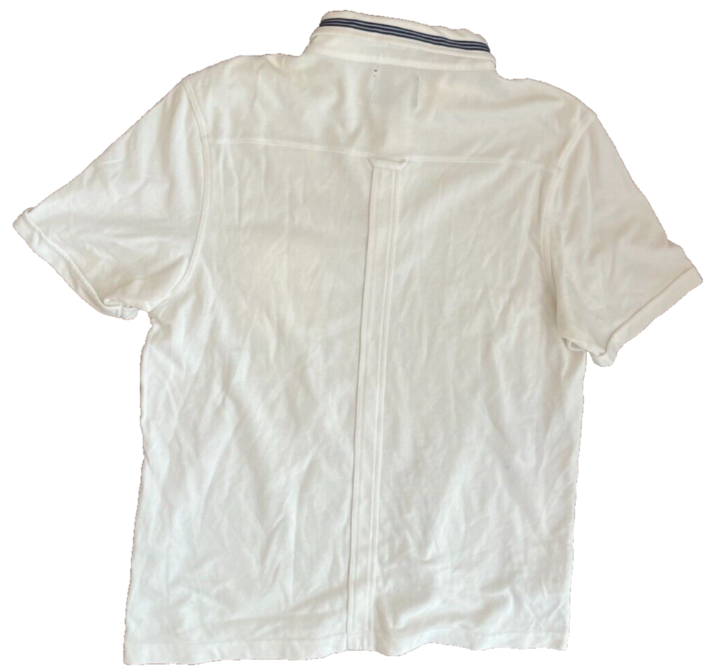 Fred Perry Polo Shirt Pocket White Cotton Slim Fit Men Size XL