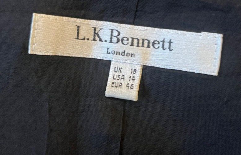 L.K. Bennett Dress Black Sleeveless Size Women 14 US 18 UK