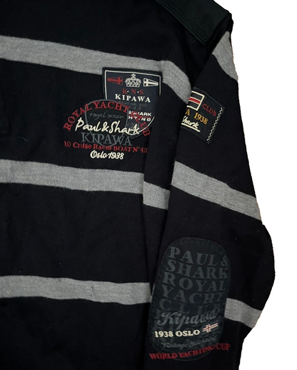 Paul Shark Yachting Jacket Sweater Wool 1/4 Zip Men Size 3XL Check Measurments