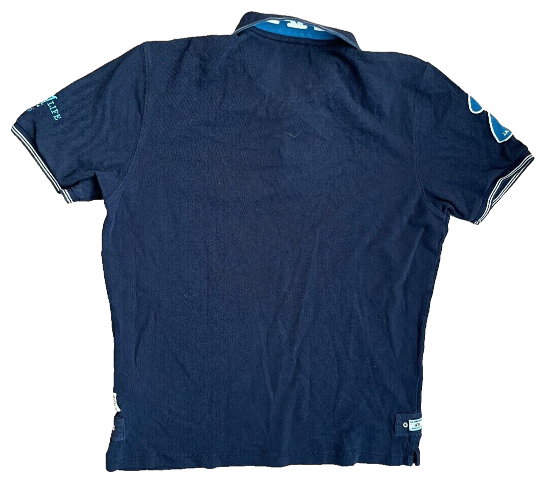 La Martina Buenos Aires Polo Shirt Short Sleeve Cotton Blue Size Men M
